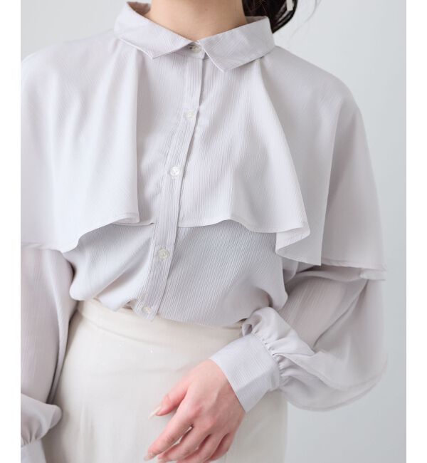  「シアーケープロングスリーブブラウス」|シャツ・ブラウス|