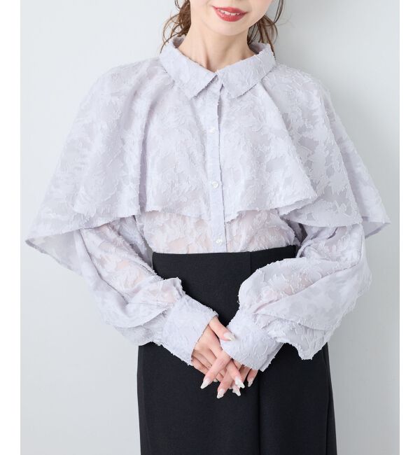  「シアーケープロングスリーブブラウス」|シャツ・ブラウス|