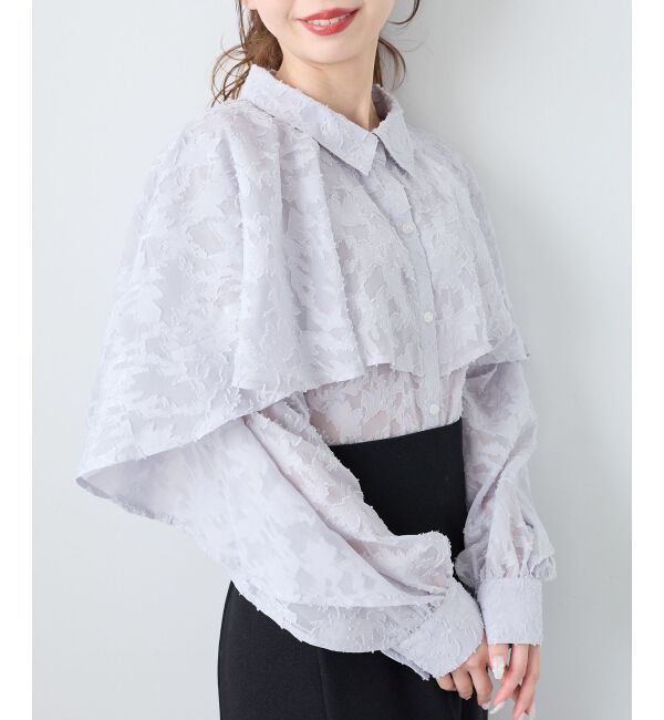  「シアーケープロングスリーブブラウス」|シャツ・ブラウス|