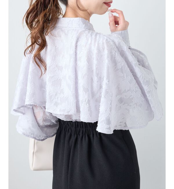  「シアーケープロングスリーブブラウス」|シャツ・ブラウス|