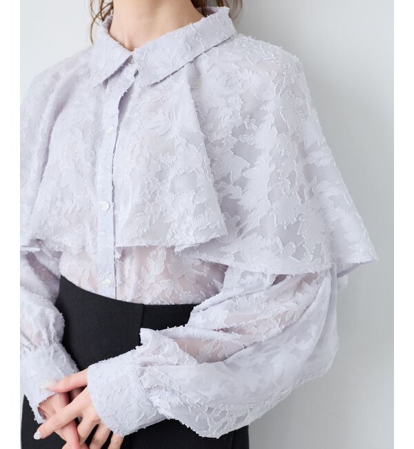 「シアーケープロングスリーブブラウス」|シャツ・ブラウス|