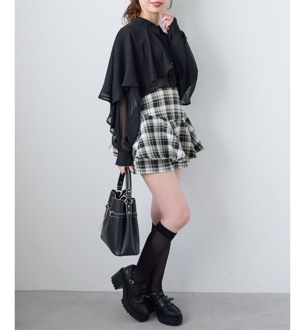  「シアーケープロングスリーブブラウス」|シャツ・ブラウス|