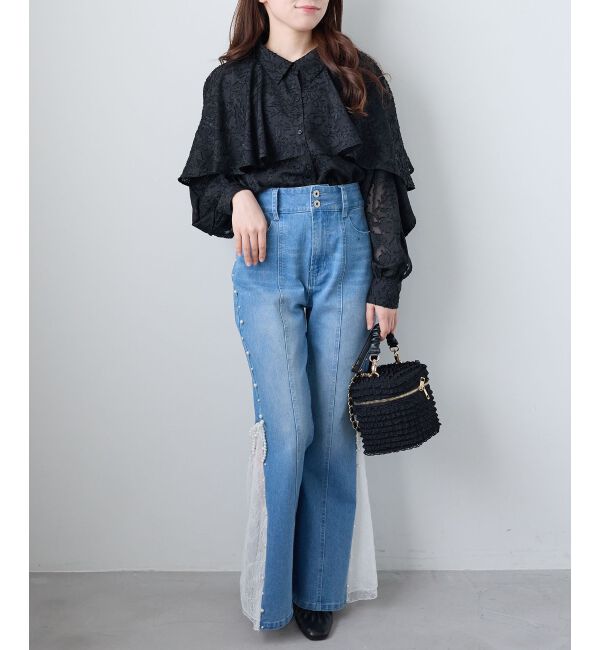  「シアーケープロングスリーブブラウス」|シャツ・ブラウス|