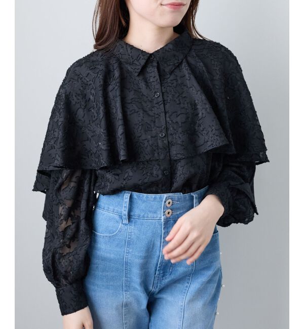  「シアーケープロングスリーブブラウス」|シャツ・ブラウス|