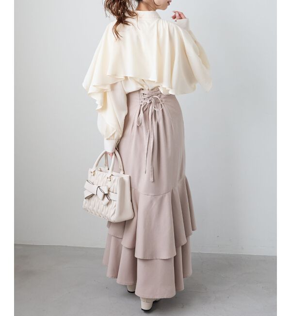  「シアーケープロングスリーブブラウス」|シャツ・ブラウス|