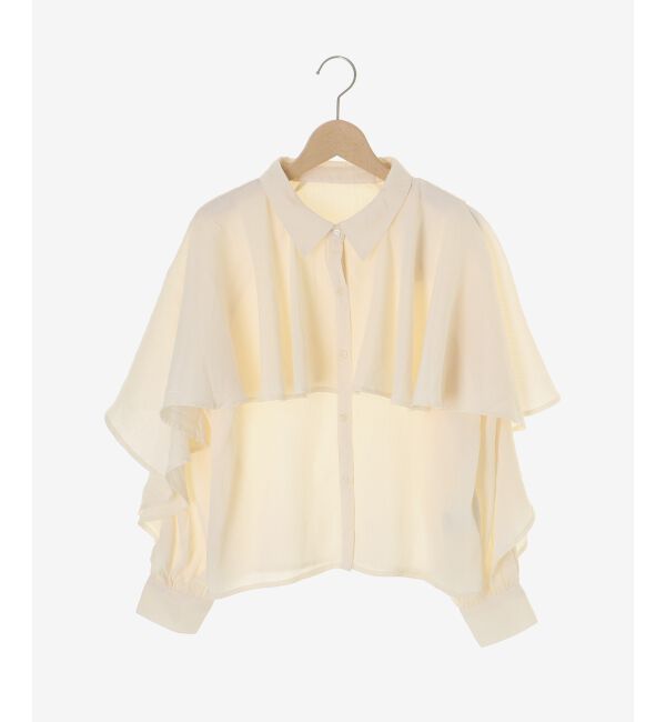  「シアーケープロングスリーブブラウス」|シャツ・ブラウス|