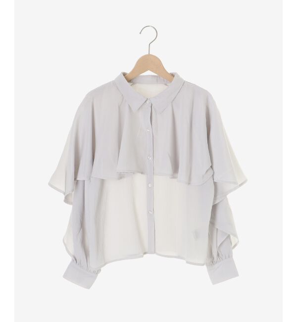  「シアーケープロングスリーブブラウス」|シャツ・ブラウス|
