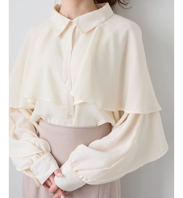  「シアーケープロングスリーブブラウス」|シャツ・ブラウス|