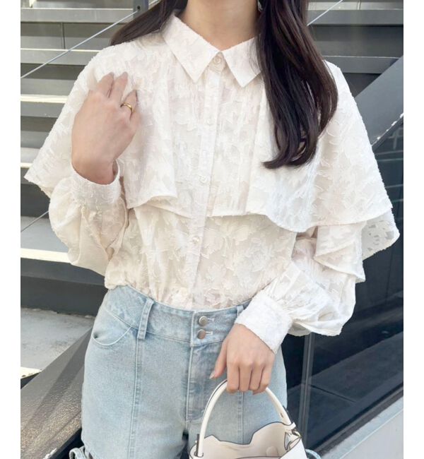  「シアーケープロングスリーブブラウス」|シャツ・ブラウス|