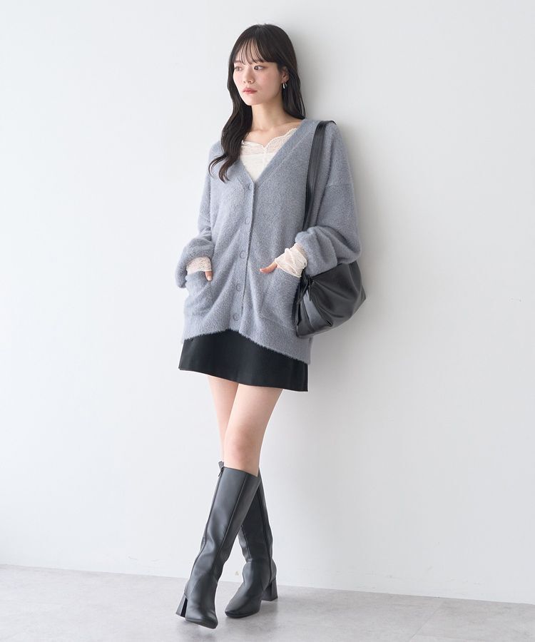 earth music&ecology「ラメミニシャギーVネックニットカーディガン」|カーディガン|