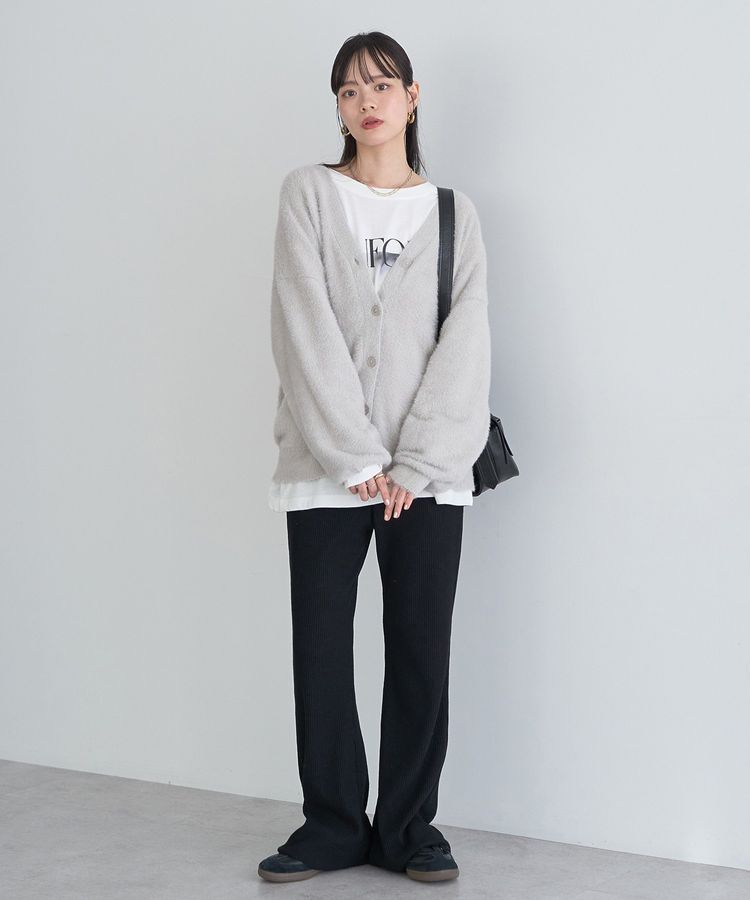 earth music&ecology「ラメミニシャギーVネックニットカーディガン」|カーディガン|