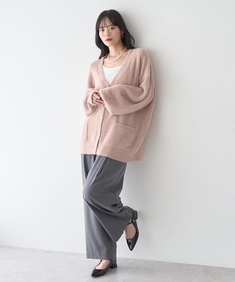 earth music&ecology「ラメミニシャギーVネックニットカーディガン」|カーディガン|