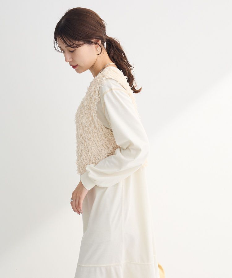 Green Parks「SET2点ベスト+配色ステッチワンピース」|ワンピース|