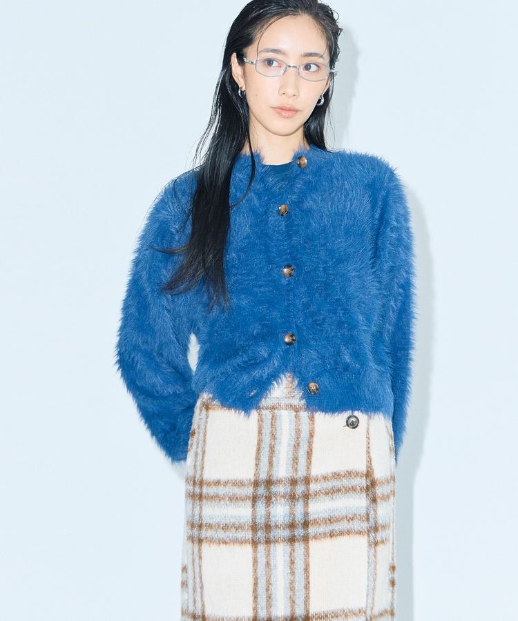 Green Parks「■WITH KURUMI NAKATA シャギーカーディガン」|カーディガン|Navy