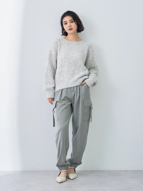 YECCA VECCA「レースアップリボンヤーンニット」|ニット・セーター|