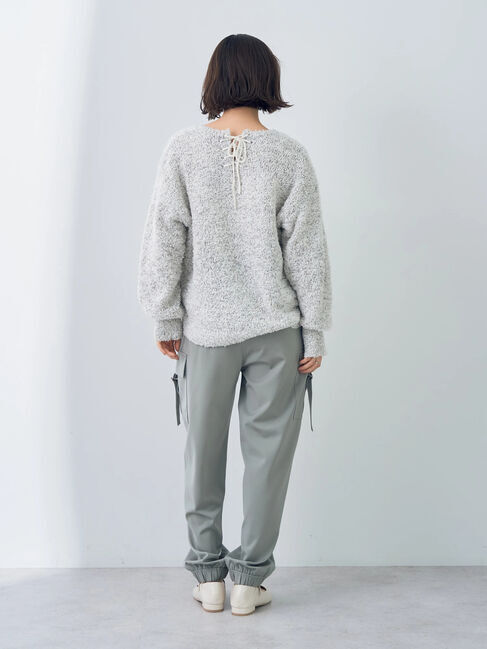 YECCA VECCA「レースアップリボンヤーンニット」|ニット・セーター|