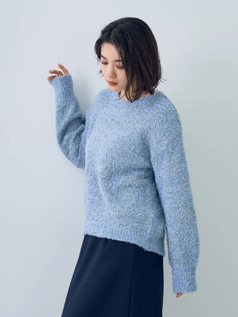 YECCA VECCA「レースアップリボンヤーンニット」|ニット・セーター|