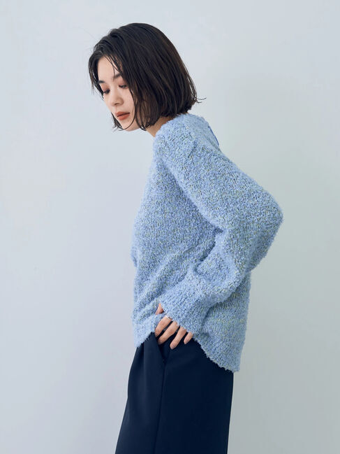 YECCA VECCA「レースアップリボンヤーンニット」|ニット・セーター|