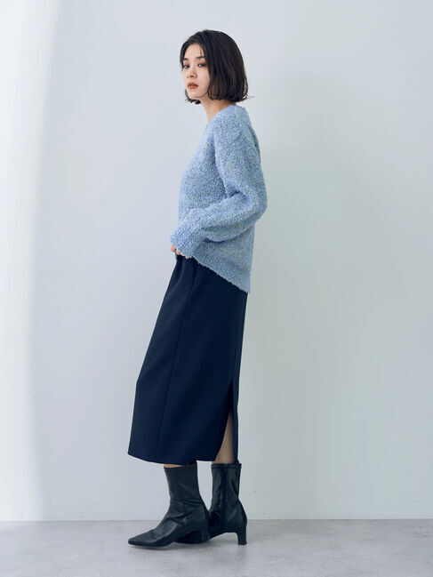 YECCA VECCA「レースアップリボンヤーンニット」|ニット・セーター|