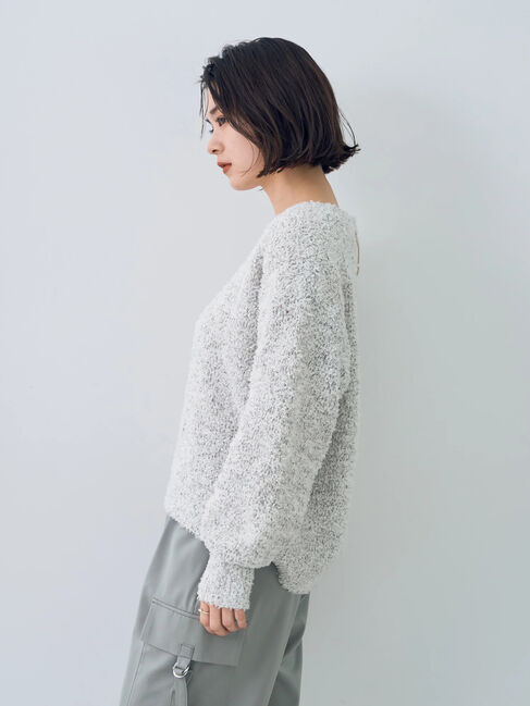 YECCA VECCA「レースアップリボンヤーンニット」|ニット・セーター|