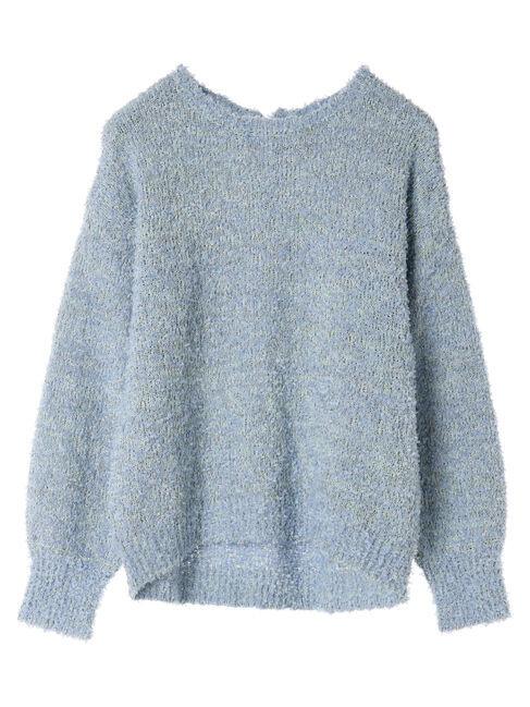 YECCA VECCA「レースアップリボンヤーンニット」|ニット・セーター|