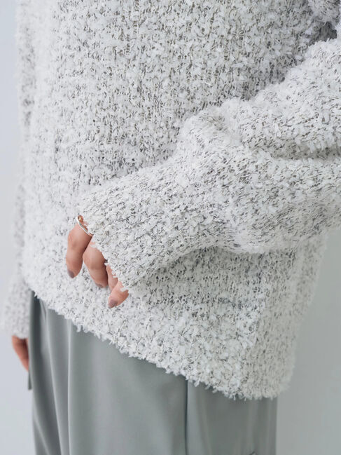 YECCA VECCA「レースアップリボンヤーンニット」|ニット・セーター|