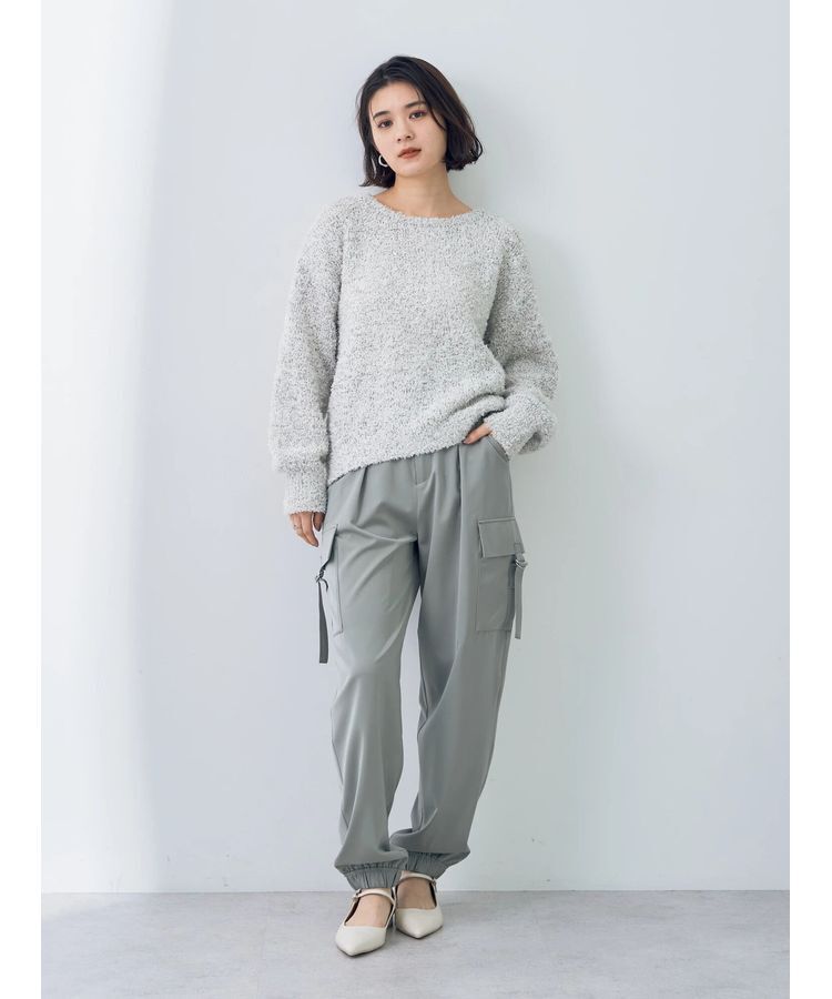 YECCA VECCA「レースアップリボンヤーンニット」|ニット・セーター|