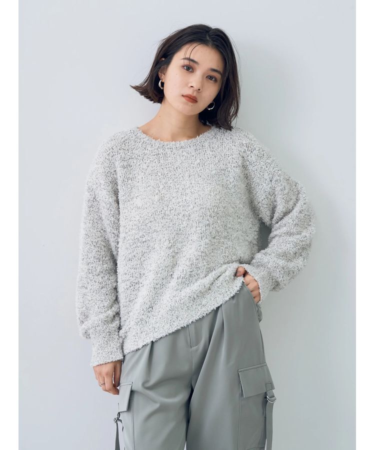 YECCA VECCA「レースアップリボンヤーンニット」|ニット・セーター|