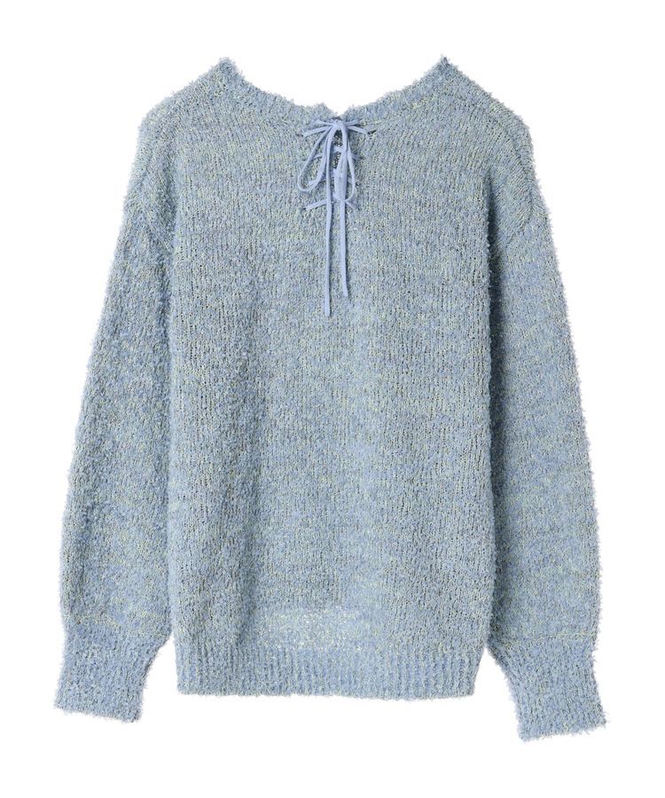 YECCA VECCA「レースアップリボンヤーンニット」|ニット・セーター|