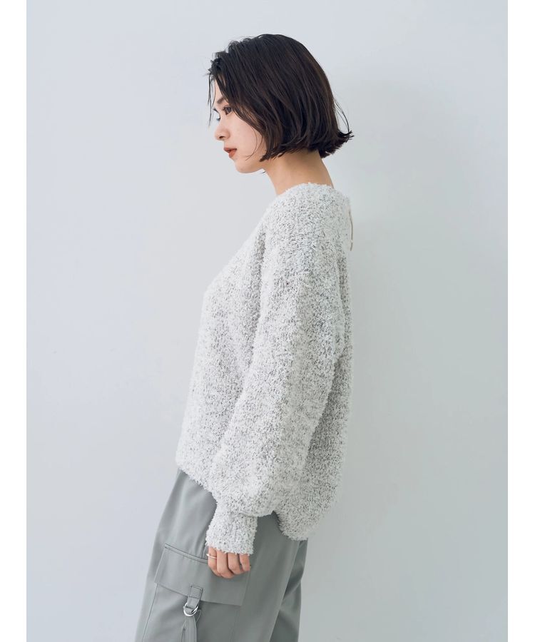 YECCA VECCA「レースアップリボンヤーンニット」|ニット・セーター|