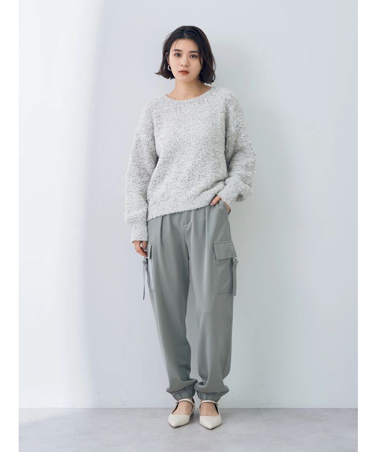 YECCA VECCA「レースアップリボンヤーンニット」|ニット・セーター|