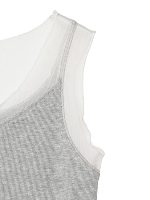 YECCA VECCA「チュールMIXリブインナー」|インナー|