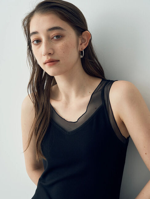 YECCA VECCA「チュールMIXリブインナー」|インナー|