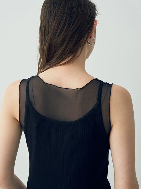 YECCA VECCA「チュールMIXリブインナー」|インナー|