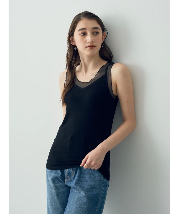 YECCA VECCA「チュールMIXリブインナー」|インナー|