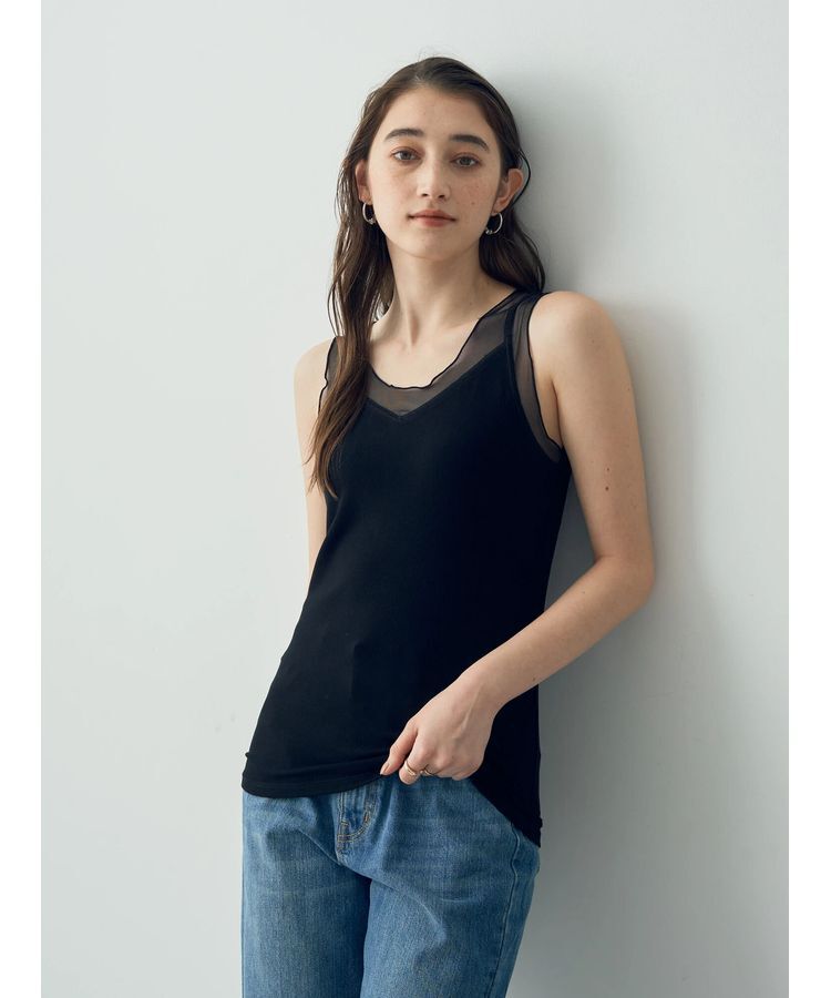 YECCA VECCA「チュールMIXリブインナー」|インナー|