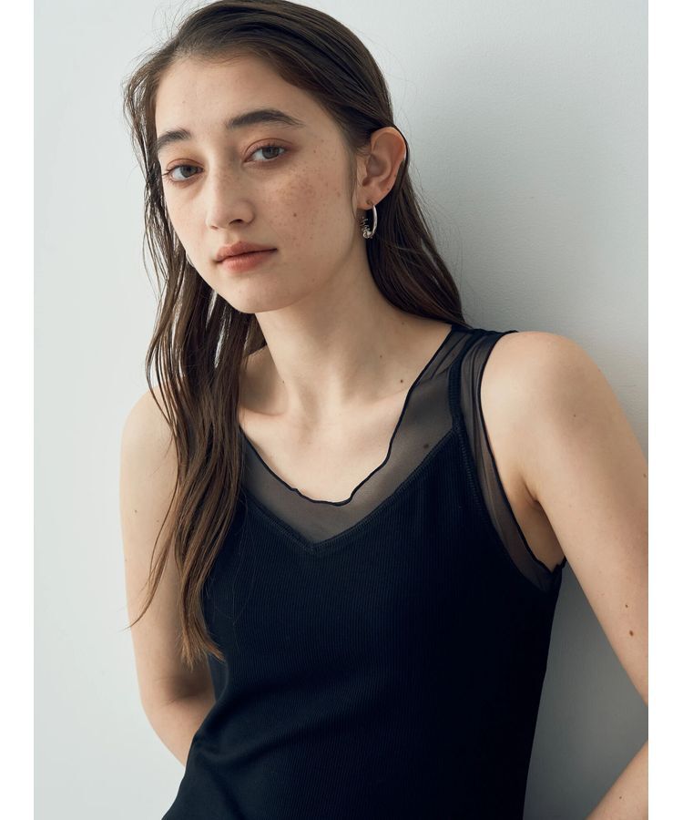 YECCA VECCA「チュールMIXリブインナー」|インナー|