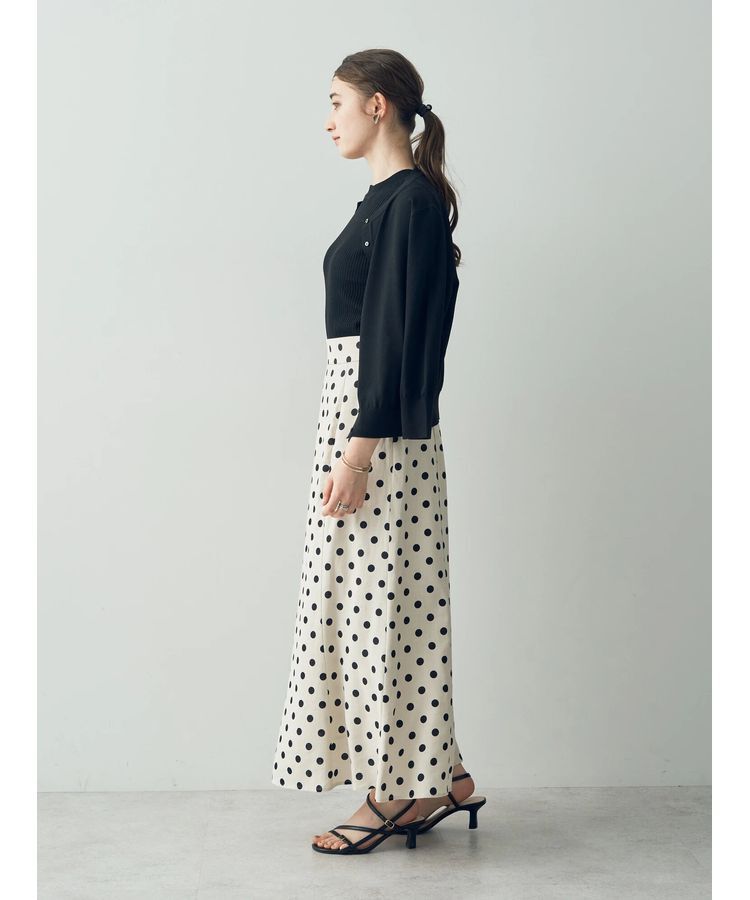 YECCA VECCA「レーヨンリネンドットマーメイドスカート」|フレア|