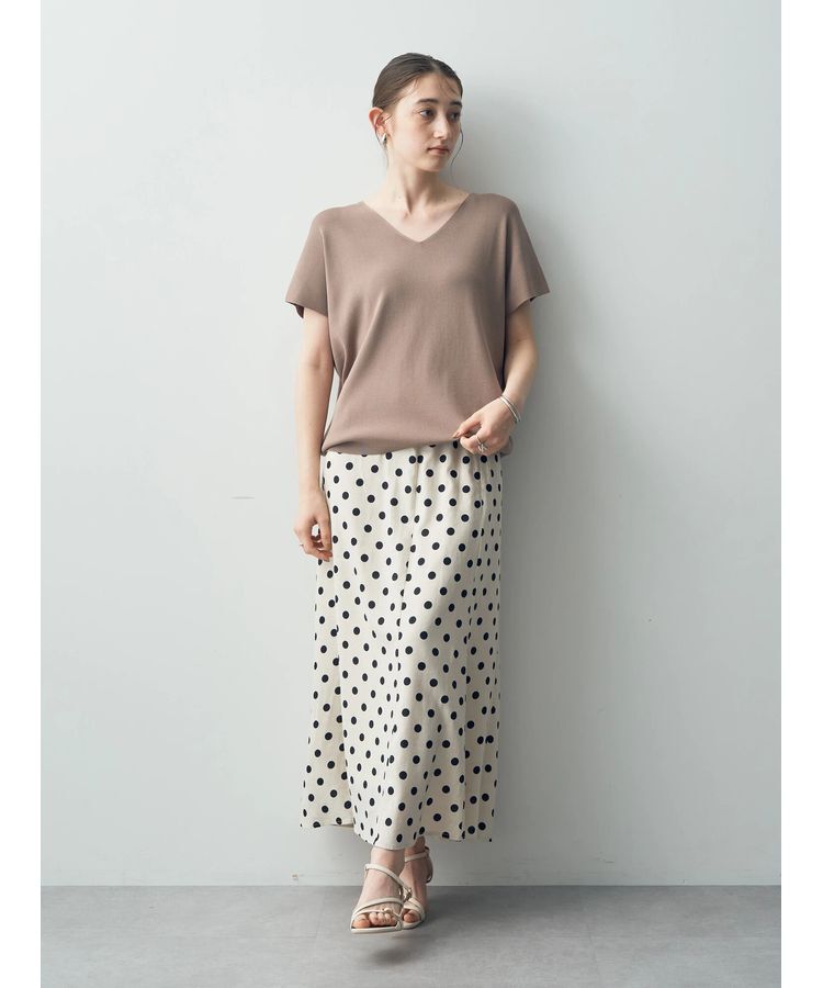 YECCA VECCA「レーヨンリネンドットマーメイドスカート」|フレア|
