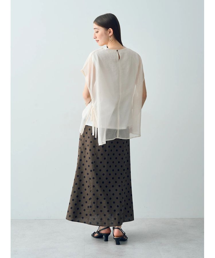 YECCA VECCA「レーヨンリネンドットマーメイドスカート」|フレア|