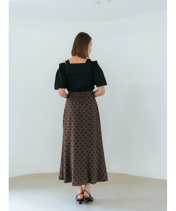 YECCA VECCA「レーヨンリネンドットマーメイドスカート」|フレア|