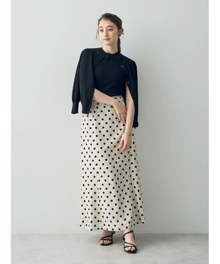 YECCA VECCA「レーヨンリネンドットマーメイドスカート」|フレア|