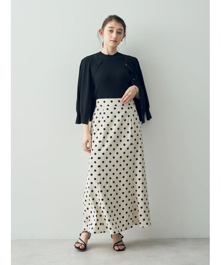 YECCA VECCA「レーヨンリネンドットマーメイドスカート」|フレア|