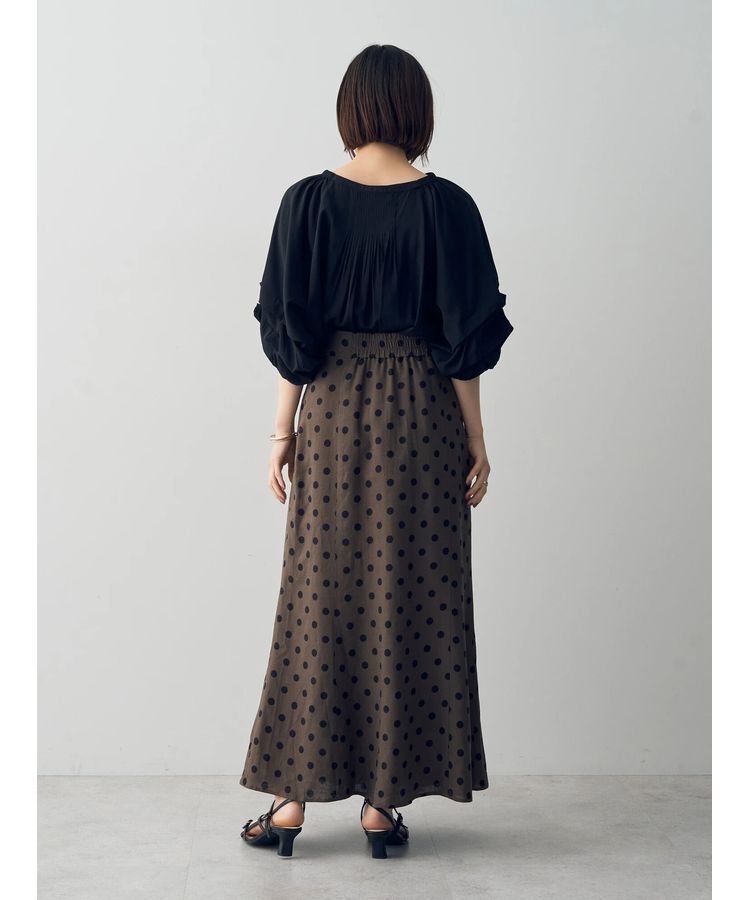 YECCA VECCA「レーヨンリネンドットマーメイドスカート」|フレア|