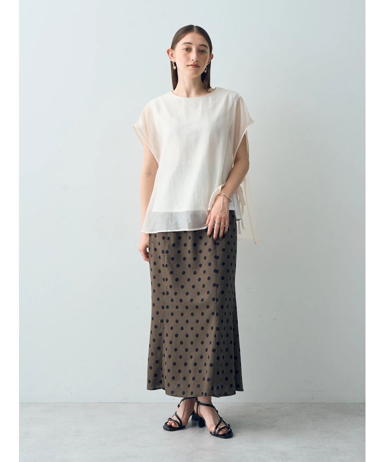 YECCA VECCA「レーヨンリネンドットマーメイドスカート」|フレア|