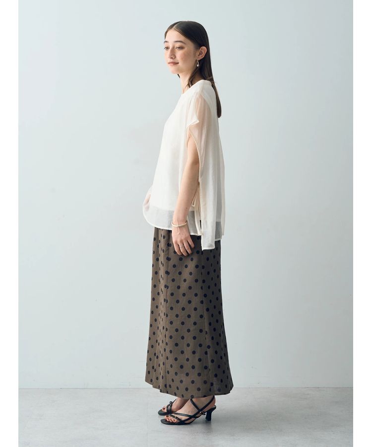 YECCA VECCA「レーヨンリネンドットマーメイドスカート」|フレア|