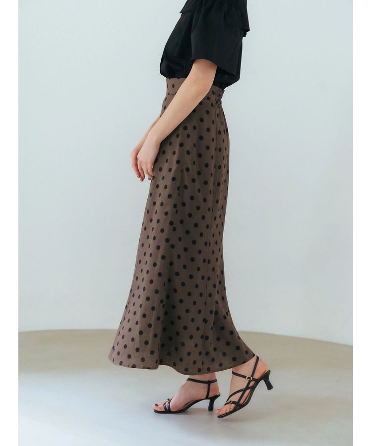YECCA VECCA「レーヨンリネンドットマーメイドスカート」|フレア|