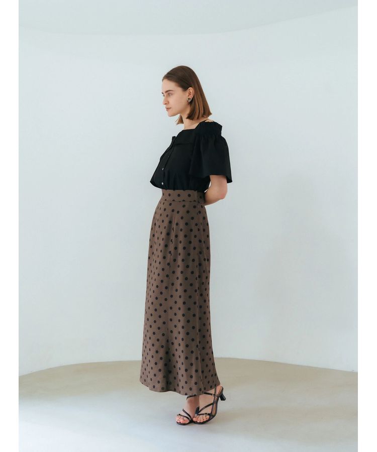 YECCA VECCA「レーヨンリネンドットマーメイドスカート」|フレア|