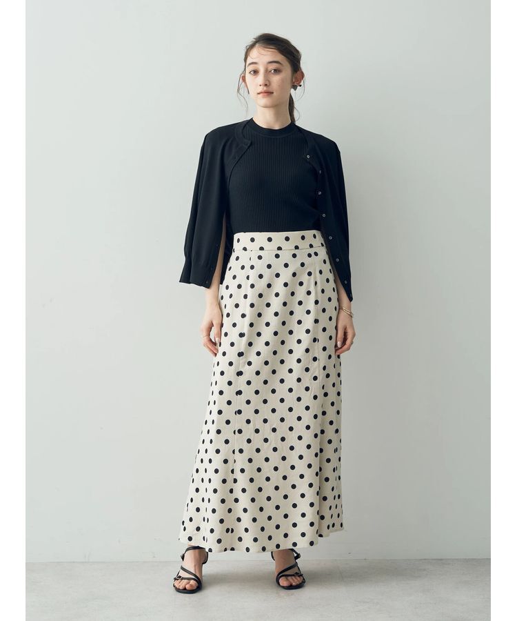 YECCA VECCA「レーヨンリネンドットマーメイドスカート」|フレア|
