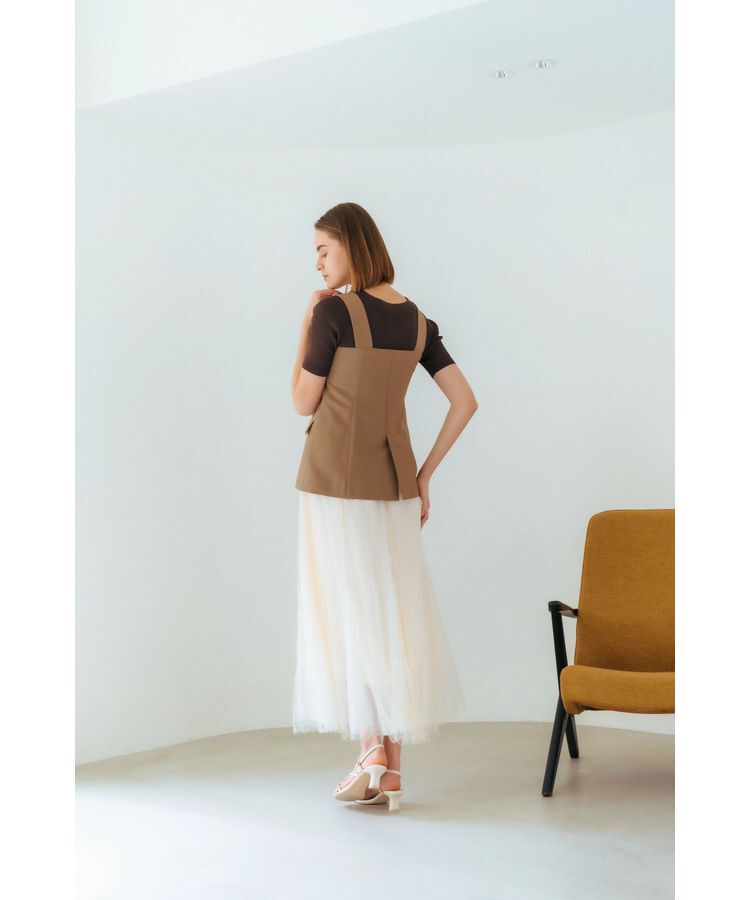 YECCA VECCA「リネンライクビスチェベスト」|ベスト・ジレ|